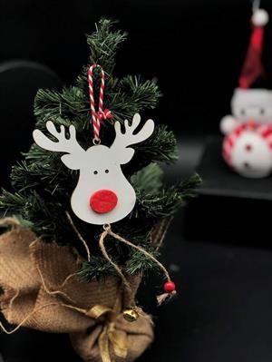 En Sevimli Yılbaşı çam ağacı süsü ahşap 6 adet 