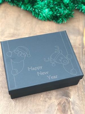 happy new year baskılı özel kutuda pamuk çorak yılbaşı özel gözlük ve baston şeker