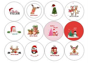 Karışık Desen Yılbaşı Motifli Özel Baskıda Mum Ve Yeni Yıl Hediyesi Yılbaşı Çorabı En Güzel Hediye