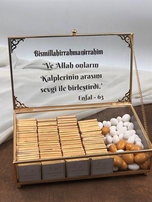 Kız Isteme Çikolatası, Söz, Nişan Çikolatası 80 adet madlen 200 gr drajeler dahil