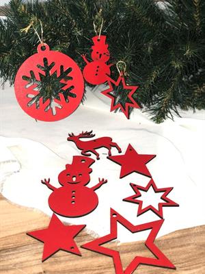 Lüks ahşap özel Yılbaşı çam ağacı süsü10 adet karışık set 