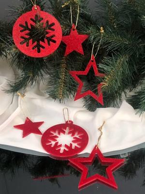 Lüks Gold pleksi 6 adet özel Yılbaşı figürlü çam ağacı süsü 6  adet karışık set 