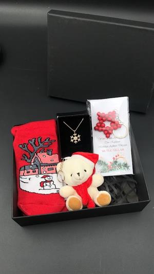 özel kutu içerisinde yeni yıl mutlu yıllar hediyesi seti