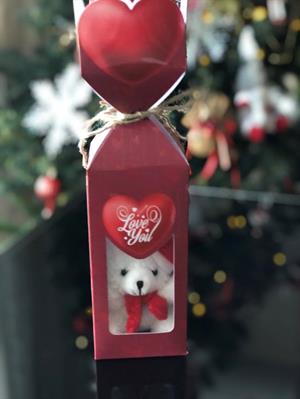 Özel Kutuda Yılbaşı Hediyesi Ayıcık Anahtarlık Yılbaşı Temalı Çorap (çorap Deseni Karışık Yollanır)