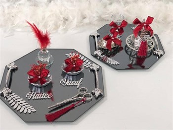 Sekizgen Tepsi Takımları - Gümüş