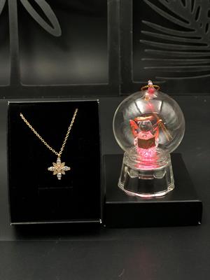 Sevgiliye Sevgililer Günü Hediyesi 14 Şubat Eşe Anneye Işıklı Melek Küre, Muhteşem Kolye Hediye Seti