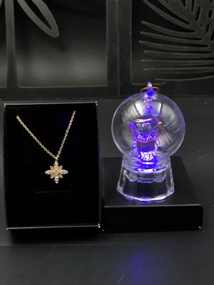 Sevgiliye Sevgililer Günü Hediyesi 14 Şubat Eşe Anneye Işıklı Melek Küre, Muhteşem Kolye Hediye Seti