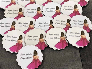 Söz Nişan Hediyesi Baskılı İsme Özel Ahşap Magnet düğün hatırası nikah hatırası
