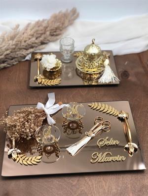 Süslü Söz Nişan Tepsisi Yüzük Yükselticiler Makas Damat Kahve Fincanı Lokumluk Bardak