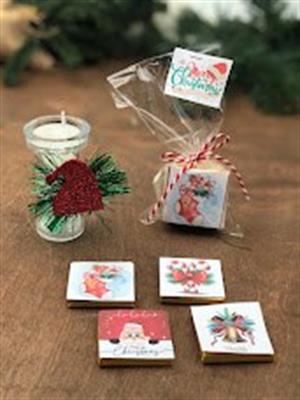 Yeni yıl yılbaşı hediyesi baskılı madlen ve en özel hediyelik mum