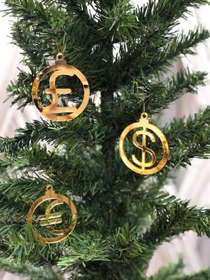 Yılbaşı Çam Ağacı Süsü  Euro Dolar Pound Yeni Yılda Hepsinden Bol Bol Olsun