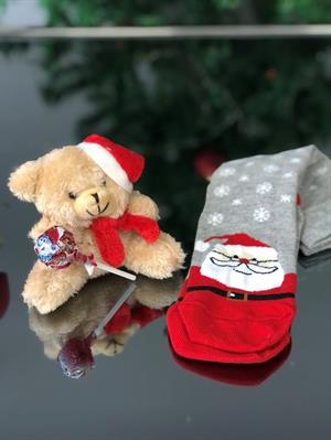 Yılbaşı Hediyesi Ayıcık Lolipop Şekerli Anahtarlık Ve Baskılı Çorap Karışık Desendir.