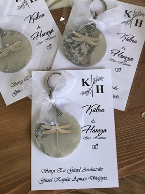 Yusufçuklu Epoksi Anahtarlık  söz nişan düğün hediyesi Kına Hatırası 