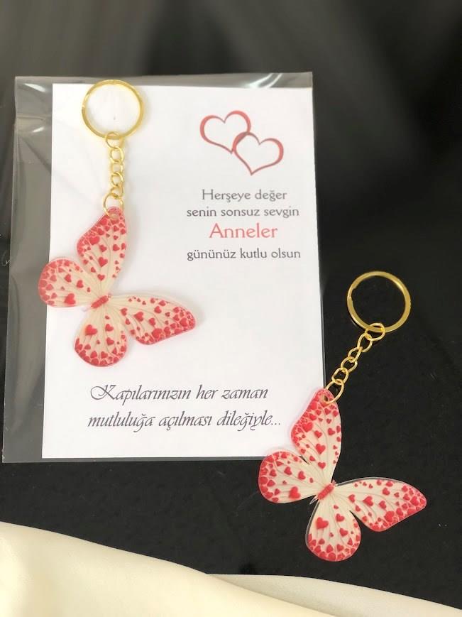 20 Adet Anneler Günü Hediyesi Herşeye Değer Senin Sonsuz Sevgin Anahtarlık Anneme Öğretmene Hediye