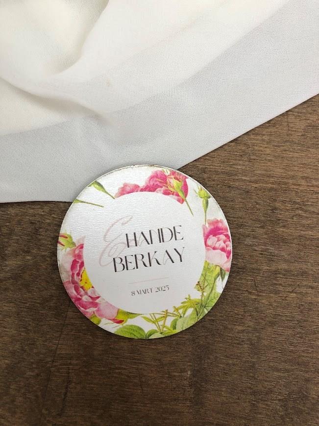 Ahşap Magnet 20 Adet Nikah Magneti Nişan Magneti Kına Magneti Söz Magneti Hediyelik