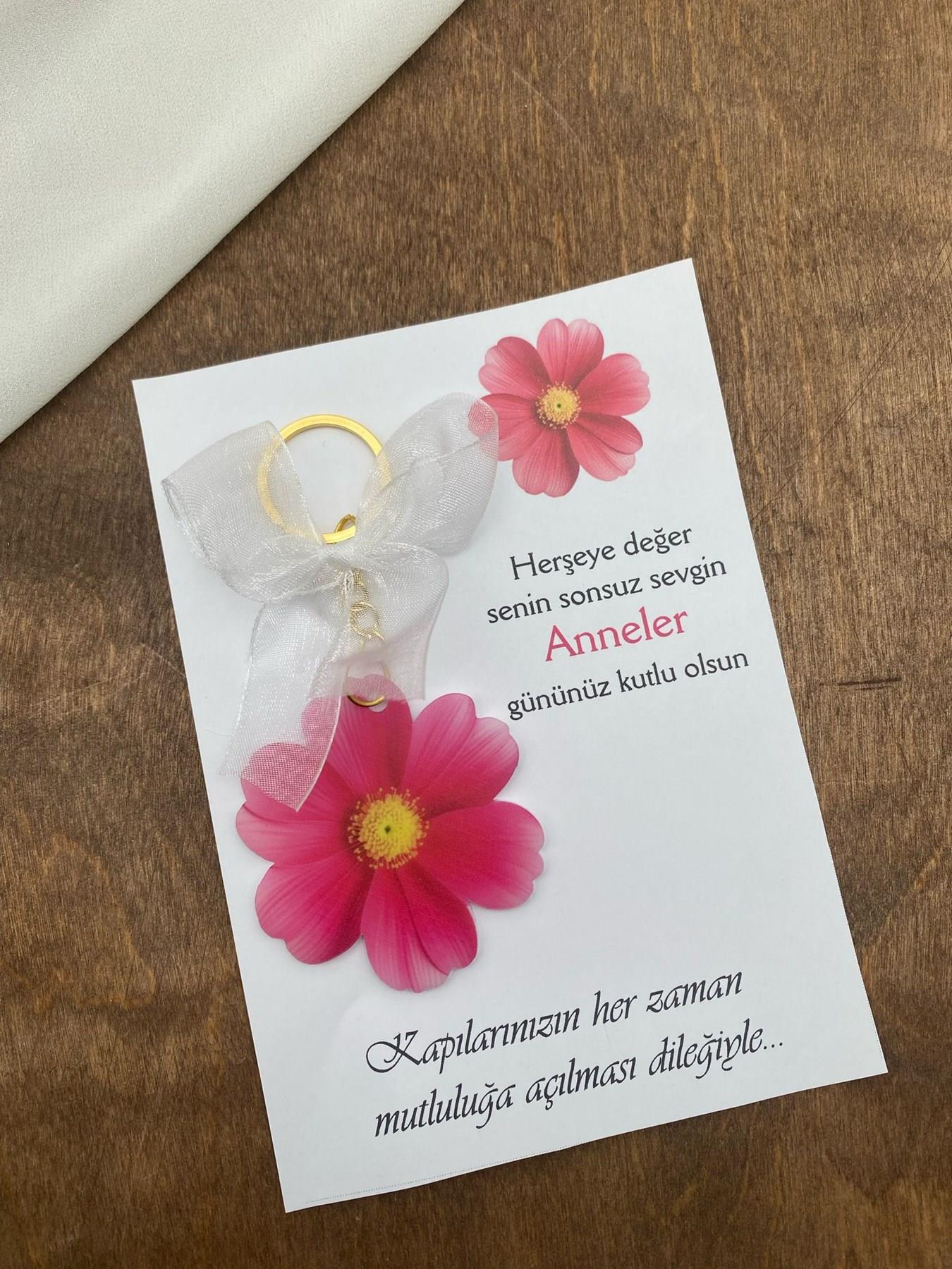 Anneler günü hediyesi epoksi anahtarlık baskı anahtarlık anneye hediye 20 adet