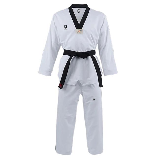 Top Glory 574610500 Siyah Yaka Taekwondo Elbisesi Beyaz-Siyah