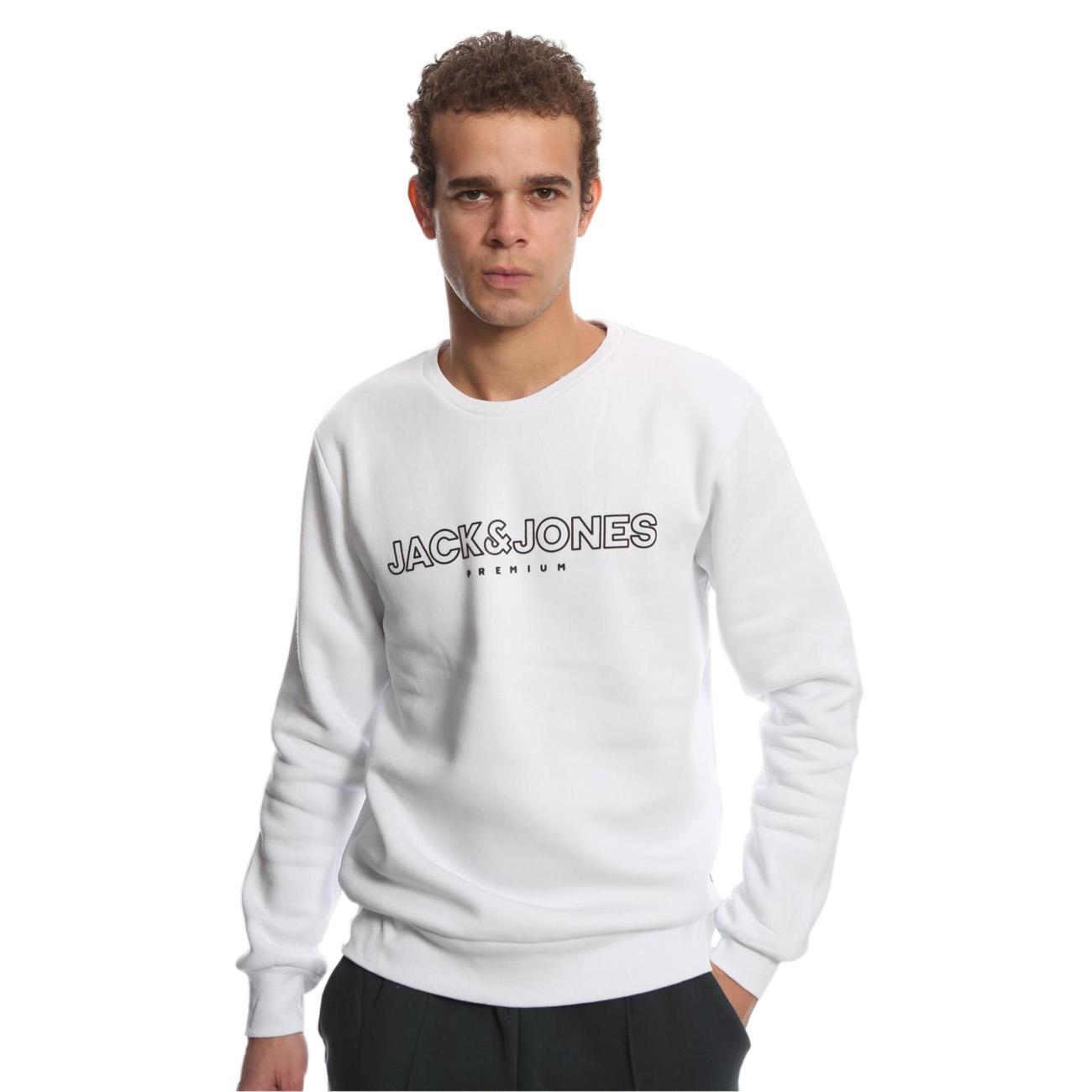Jack Jones 12245593 Jprblajason Branding Sweat Beyaz