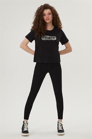 Loft Lf2028755-22Y Kadın T-Shirt Black