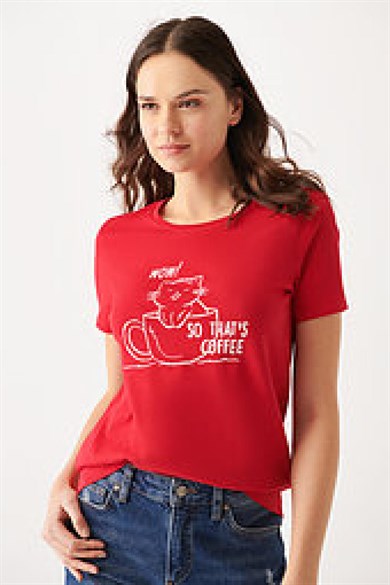 Mavi M1610143-70467 Kadın T-Shirt Chinese Red