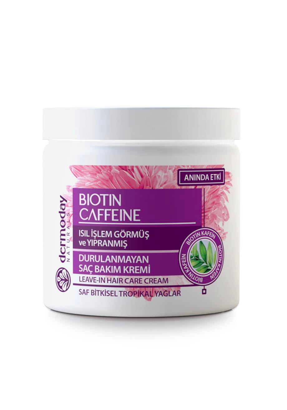 Dermoday Biotin Kafein Durulanmayan Saç Bakım Kremi - Isıl İşlem Görmüş ve Yıpranmış Saçlar