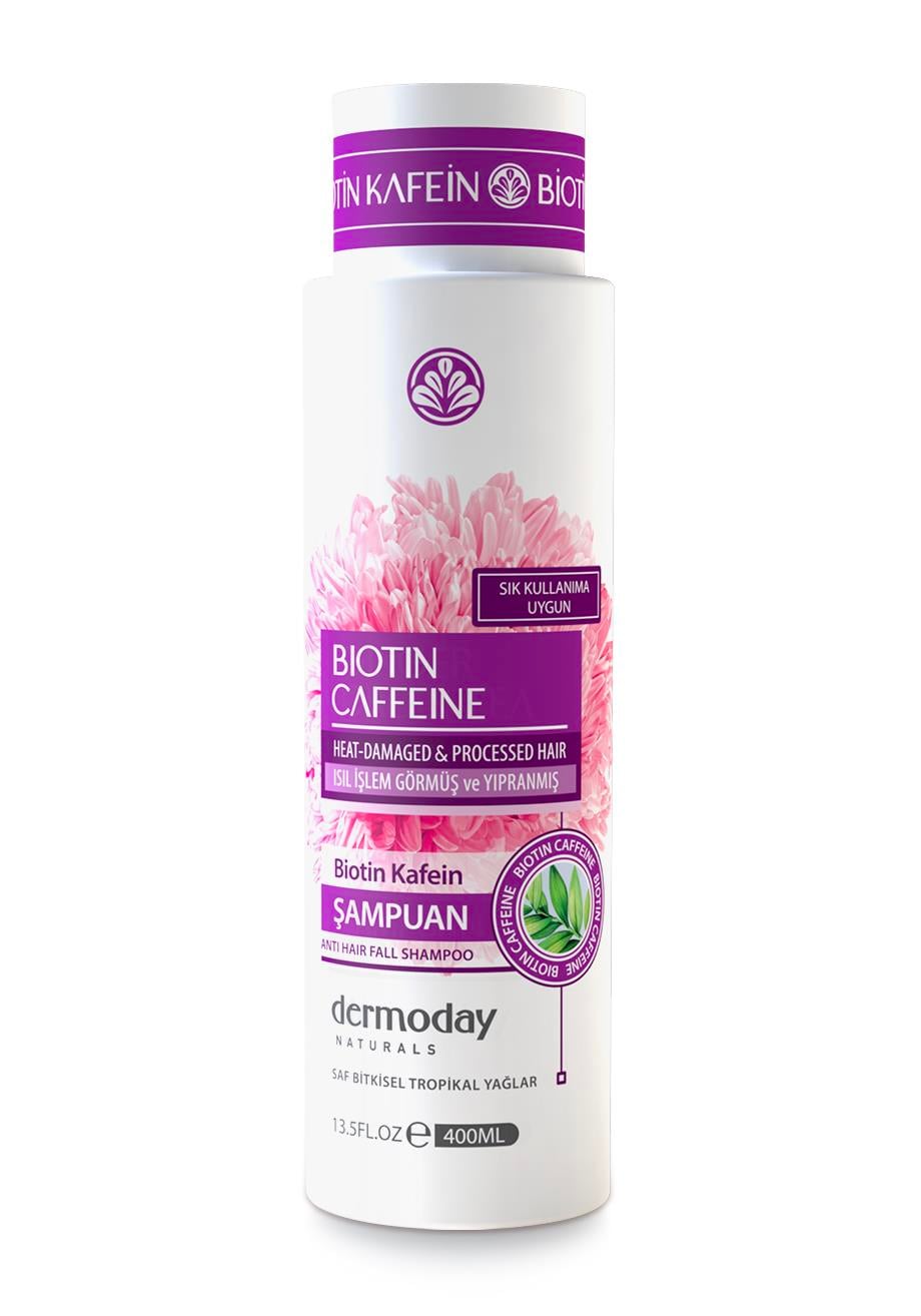 Dermoday Biotin Kafein Şampuan - Isıl İşlem Görmüş ve Yıpranmış Saçlar