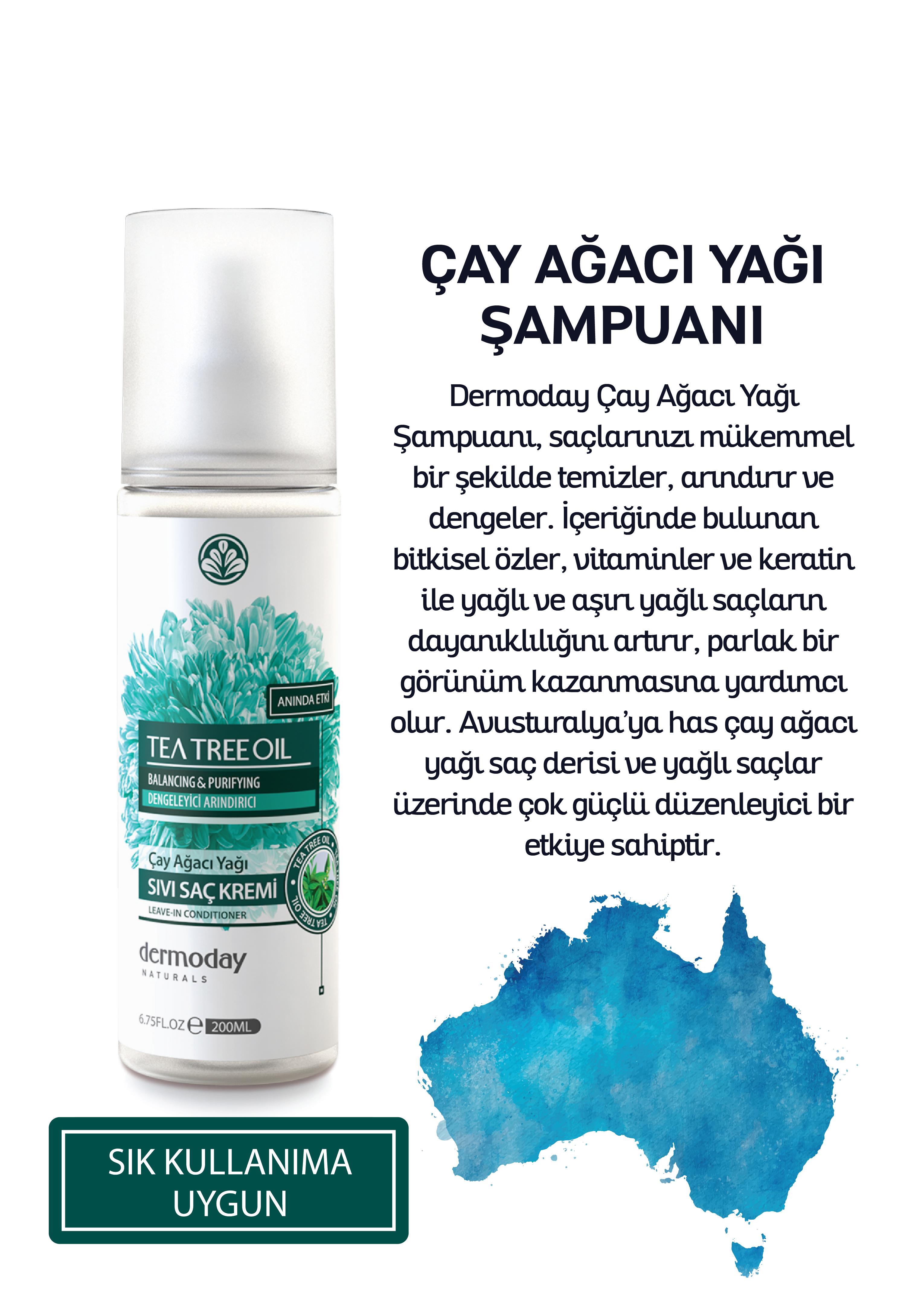 Dermoday Çay Ağacı Yağı Sıvı Saç Kremi - Dengeleyici Arındırıcı