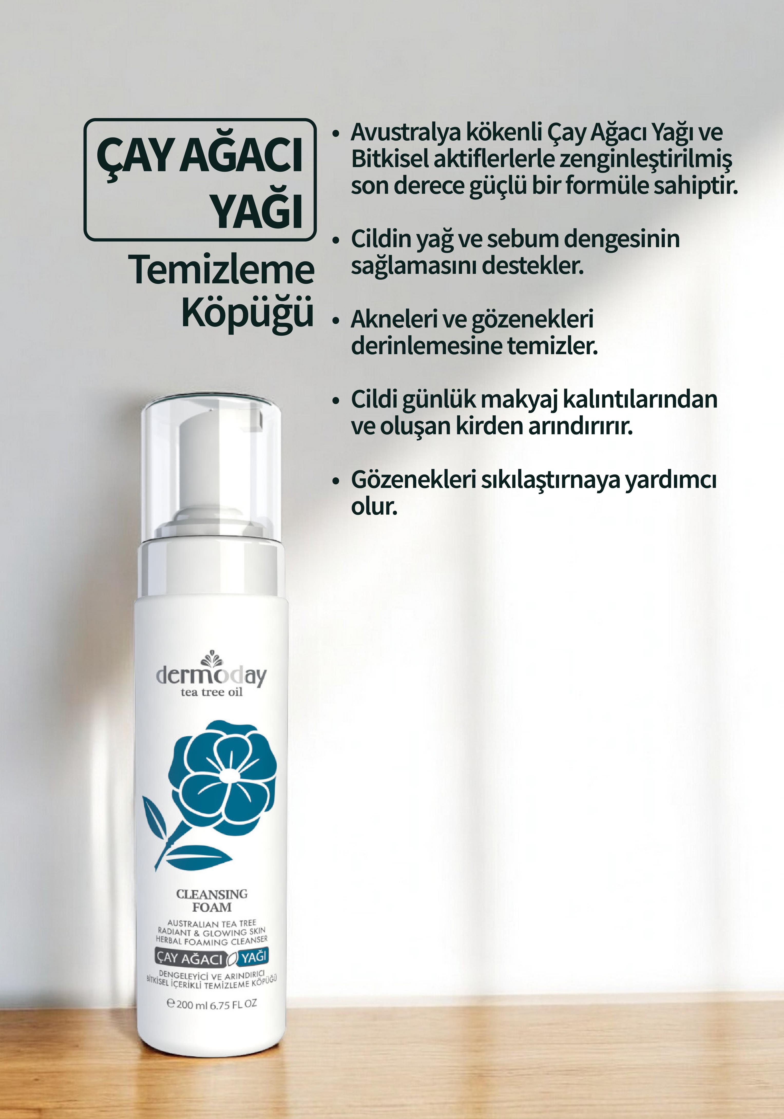 Dermoday Çay Ağacı Yağı Temizleme Köpüğü 200 ml