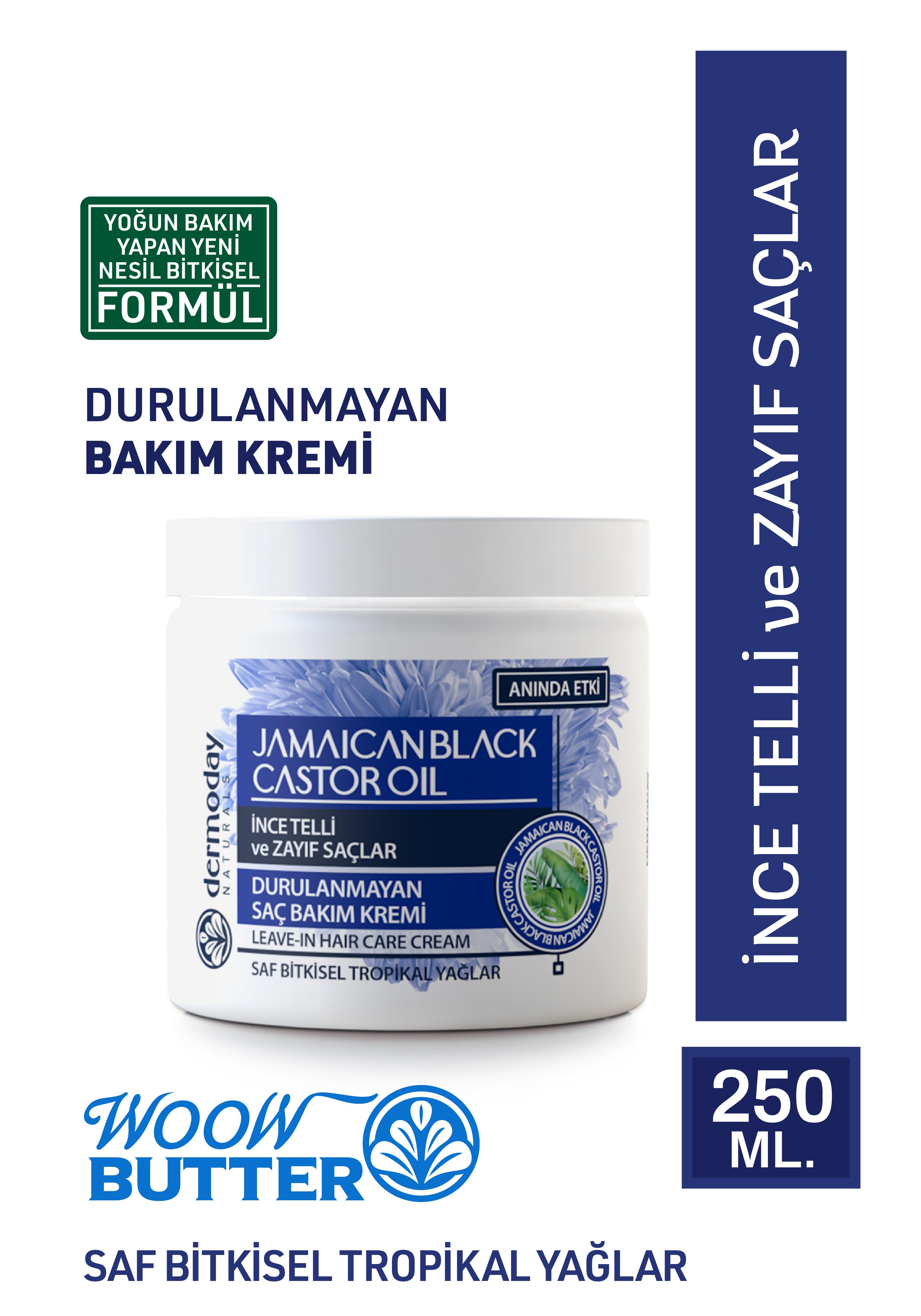 Dermoday Jamaican Black Castor Oil Durulanmayan Saç Bakım Kremi - İnce Telli ve Zayıf Saçlar