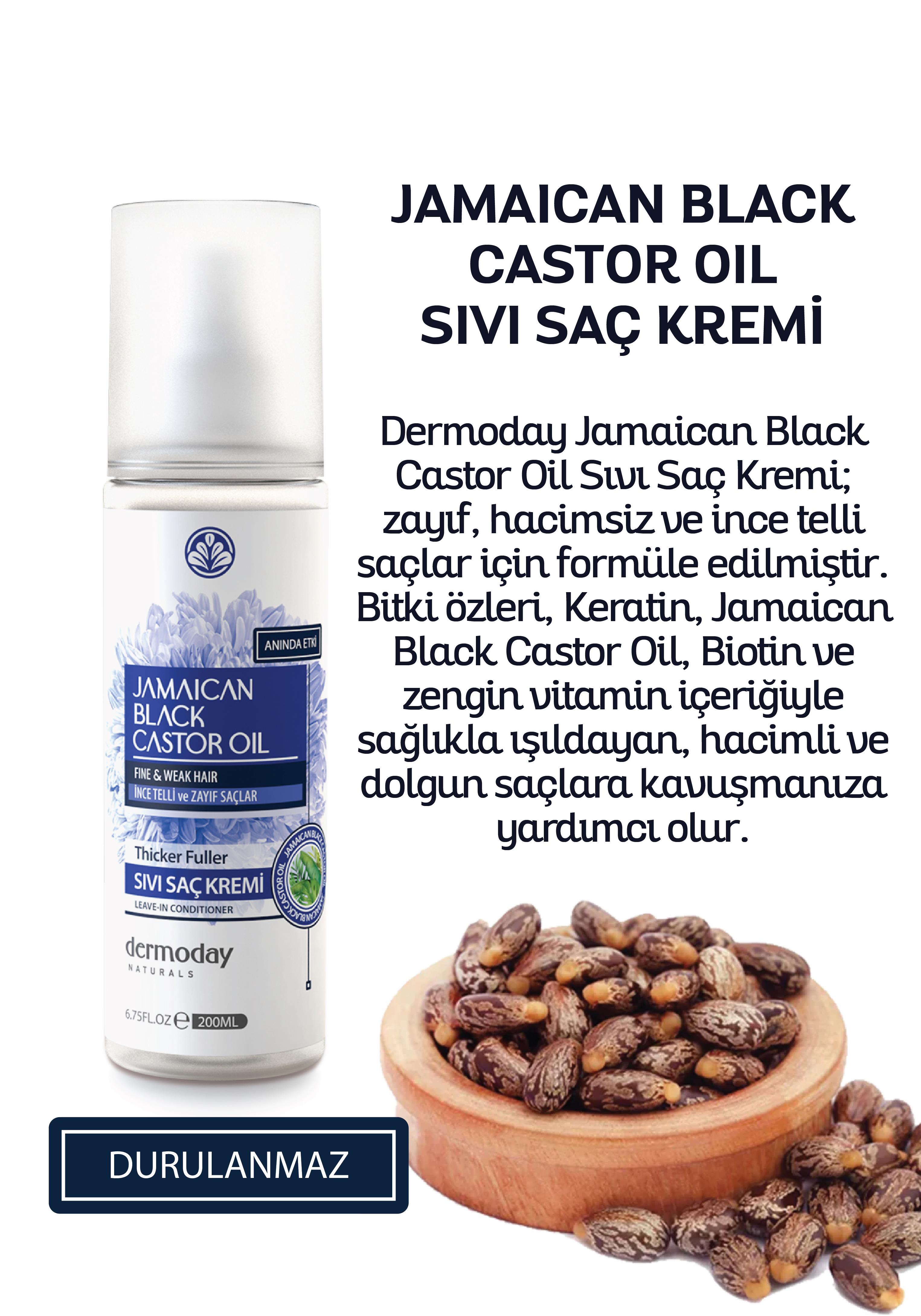 Dermoday Jamaican Black Castor Oil Sıvı Saç Kremi - İnce Telli ve Zayıf Saçlar