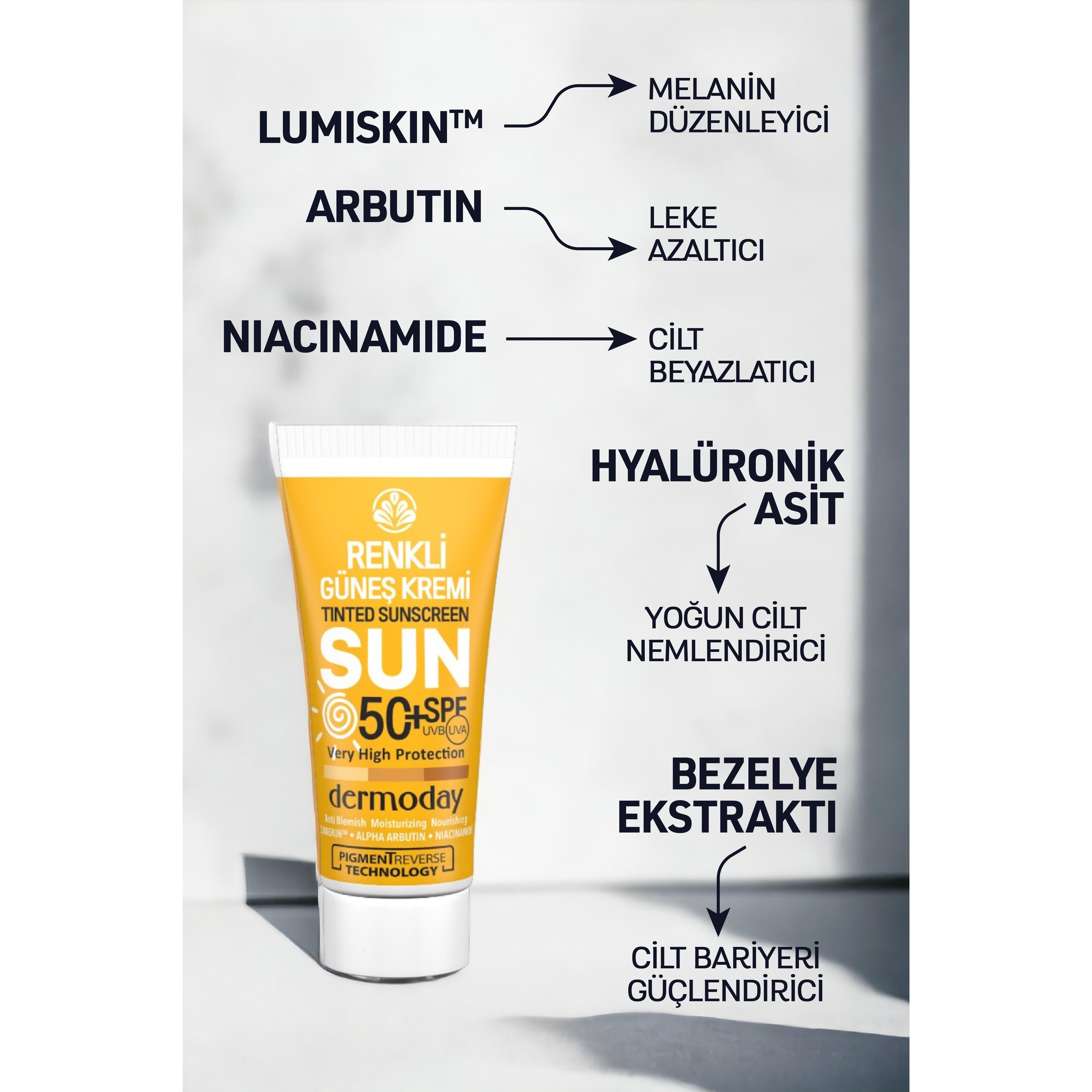 Dermoday Leke Karşıtı Renkli Güneş Kremi SPF 50+