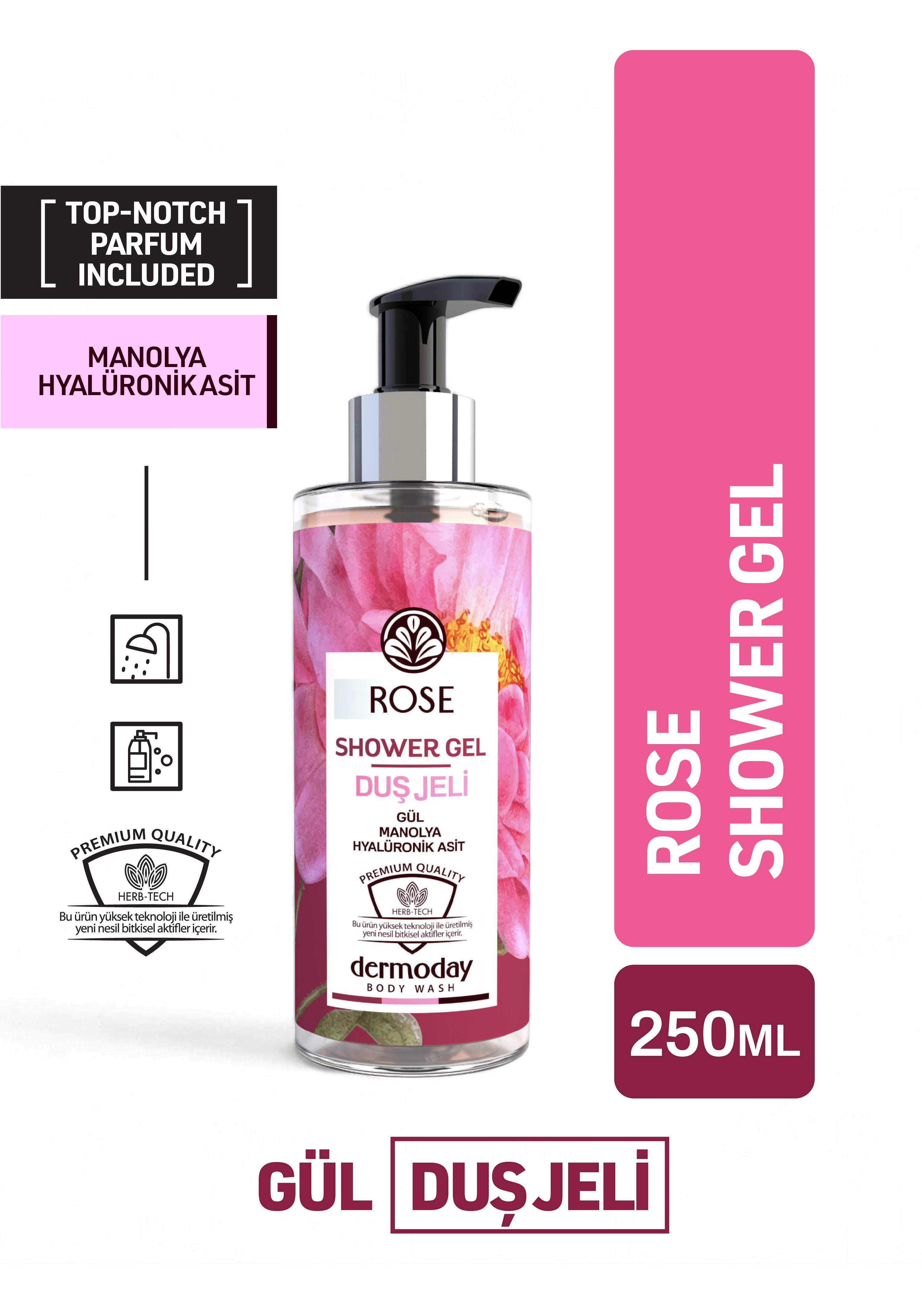 Dermoday Premium Duş Jeli - Gül Manolya Hyalüronik Asit 