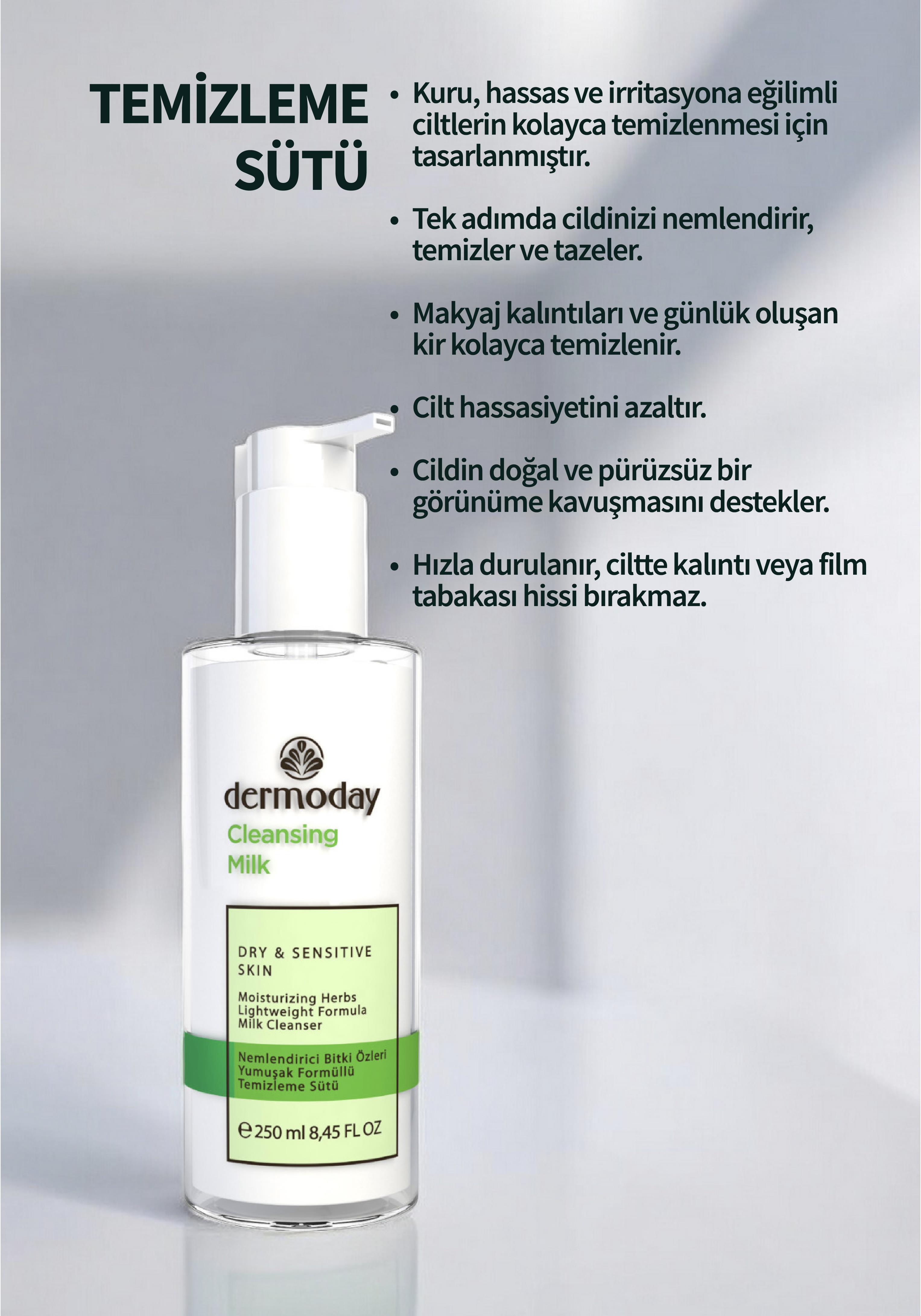 Dermoday Temizleme Sütü Kuru ve Hassas Ciltler