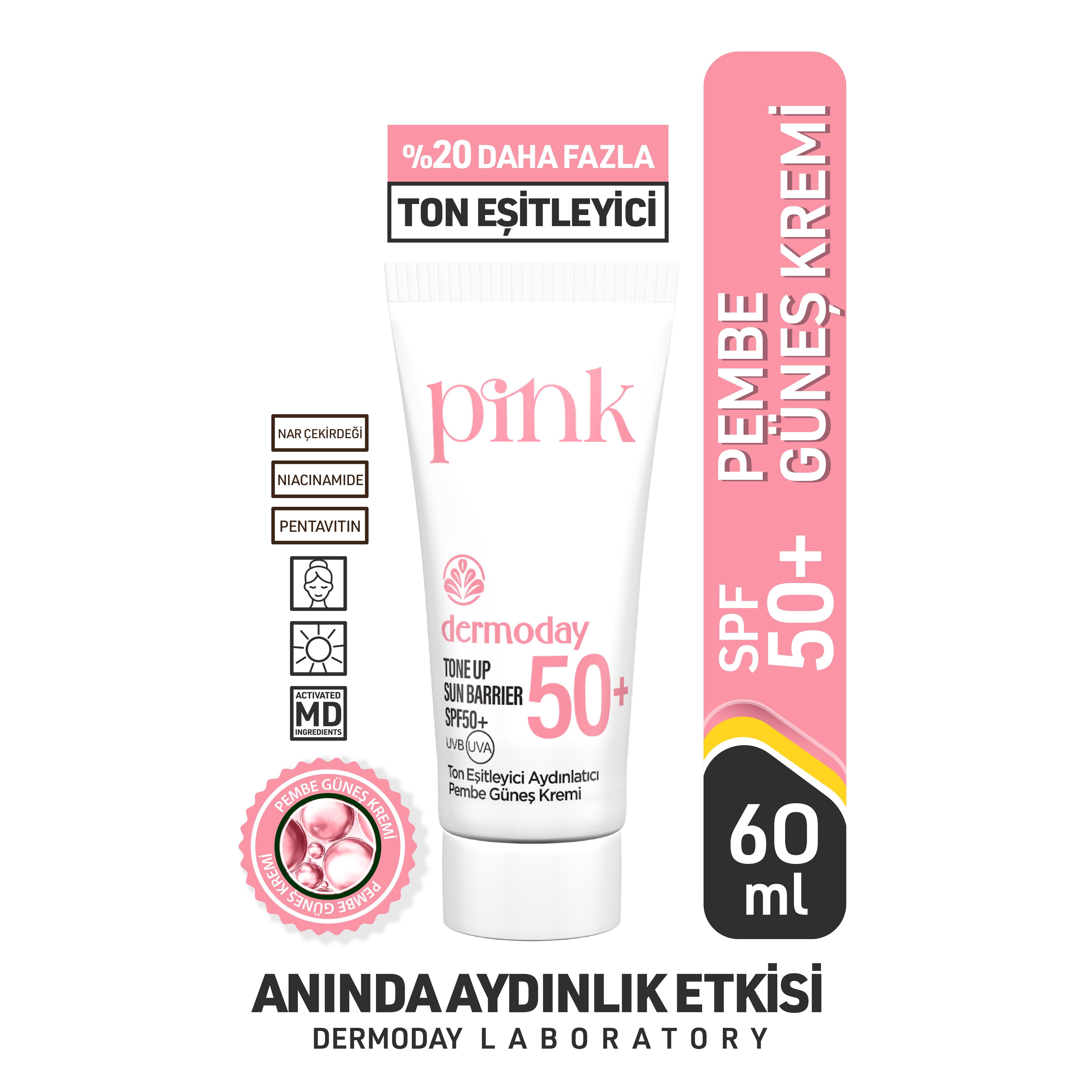 Dermoday Ton Eşitleyici ve Aydınlatıcı Pembe Güneş Kremi SPF 50+