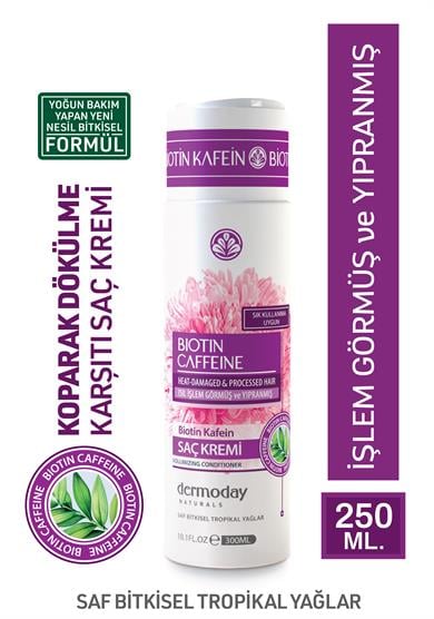 Dermoday Biotin Kafein Saç Kremi (Conditioner) - Isıl İşlem Görmüş ve Yıpranmış Saçlar