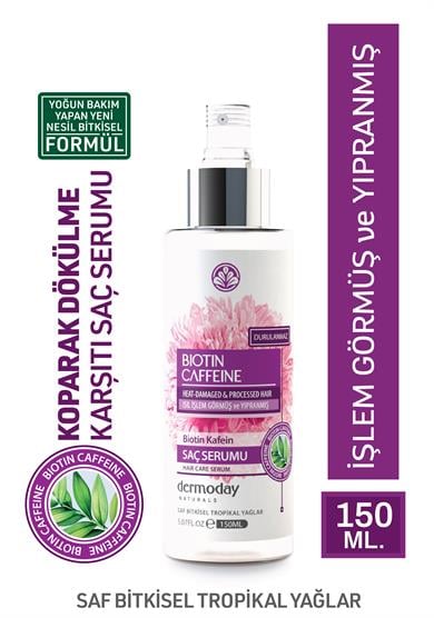 Dermoday Biotin Kafein Saç Serumu - Isıl İşlem Görmüş ve Yıpranmış Saçlar