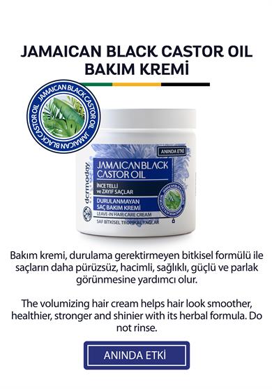 Dermoday Jamaican Black Castor Oil Durulanmayan Saç Bakım Kremi - İnce Telli ve Zayıf Saçlar