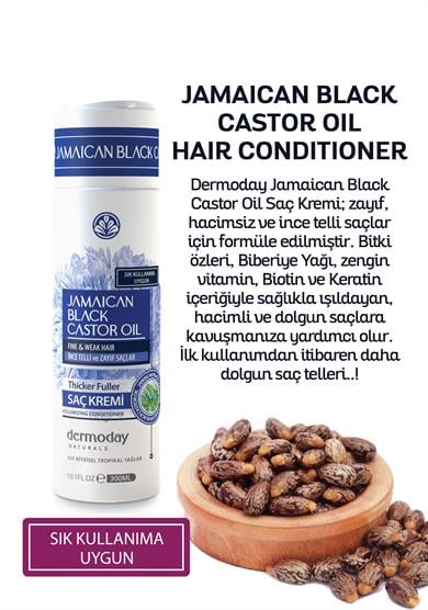Dermoday Jamaican Black Castor Oil Saç Kremi (Conditioner) - İnce Telli ve Zayıf Saçlar