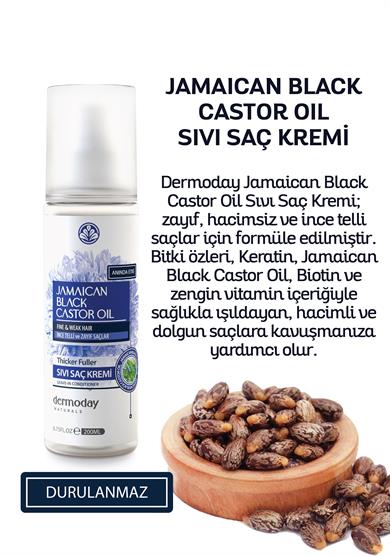 Dermoday Jamaican Black Castor Oil Sıvı Saç Kremi - İnce Telli ve Zayıf Saçlar