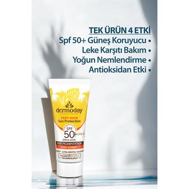Dermoday Leke Karşıtı SPF50+ Nanozom Filtreli Güneş Kremi