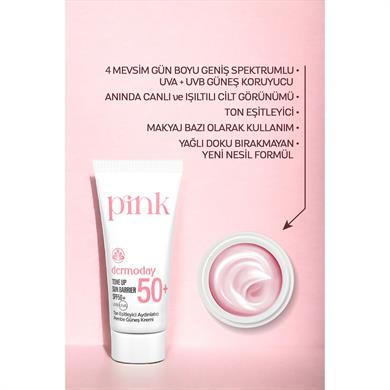Dermoday Ton Eşitleyici ve Aydınlatıcı Pembe Güneş Kremi SPF 50+