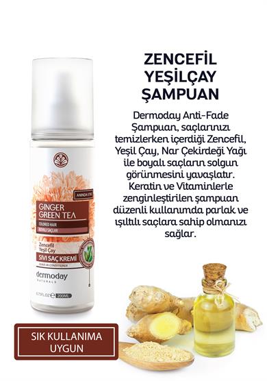 Dermoday Zencefil Yeşil Çay Sıvı Saç Kremi - Boyalı Saçlar