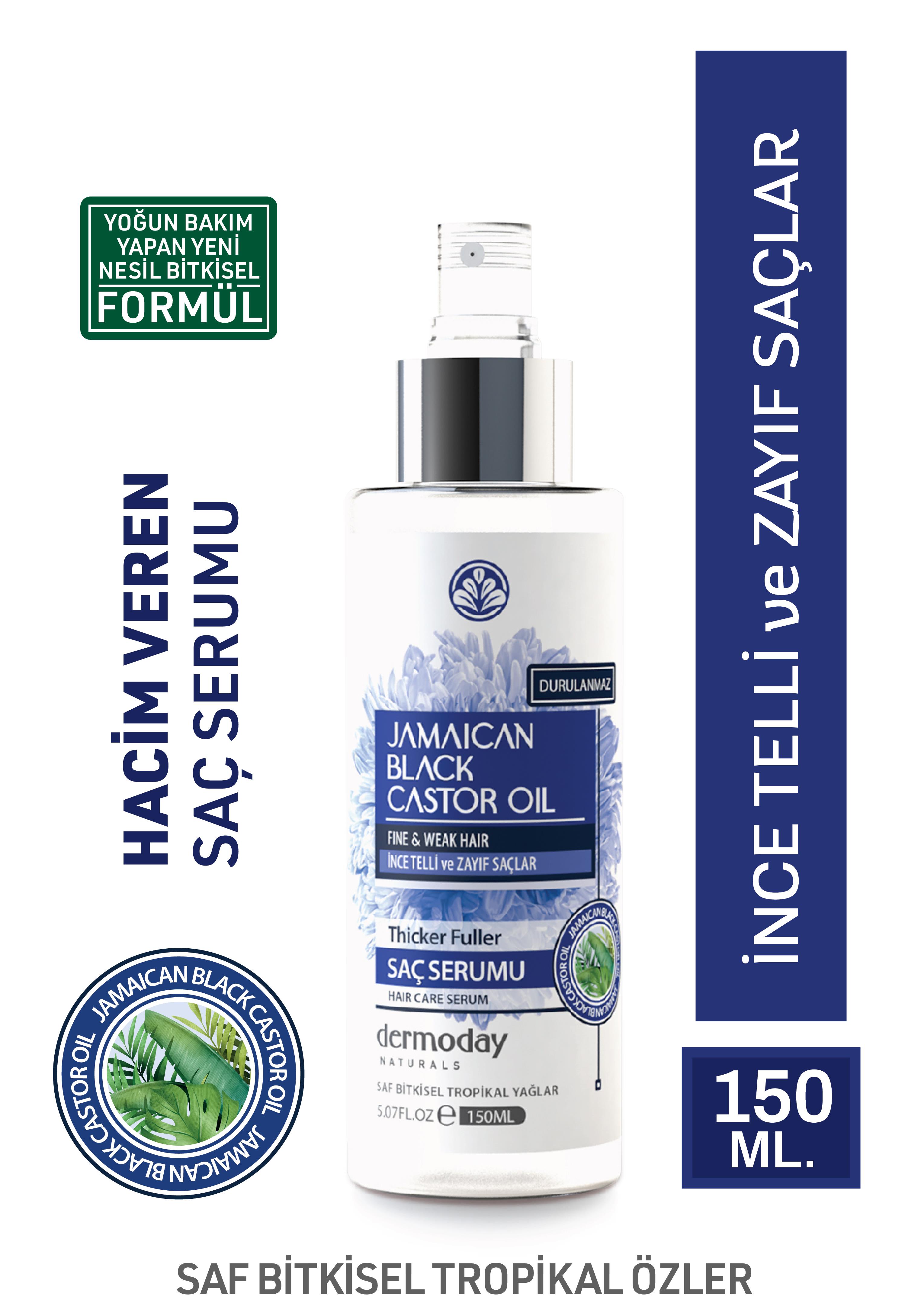 Dermoday Jamaican Black Castor Oil Saç Serumu - İnce Telli ve Zayıf Saçlar