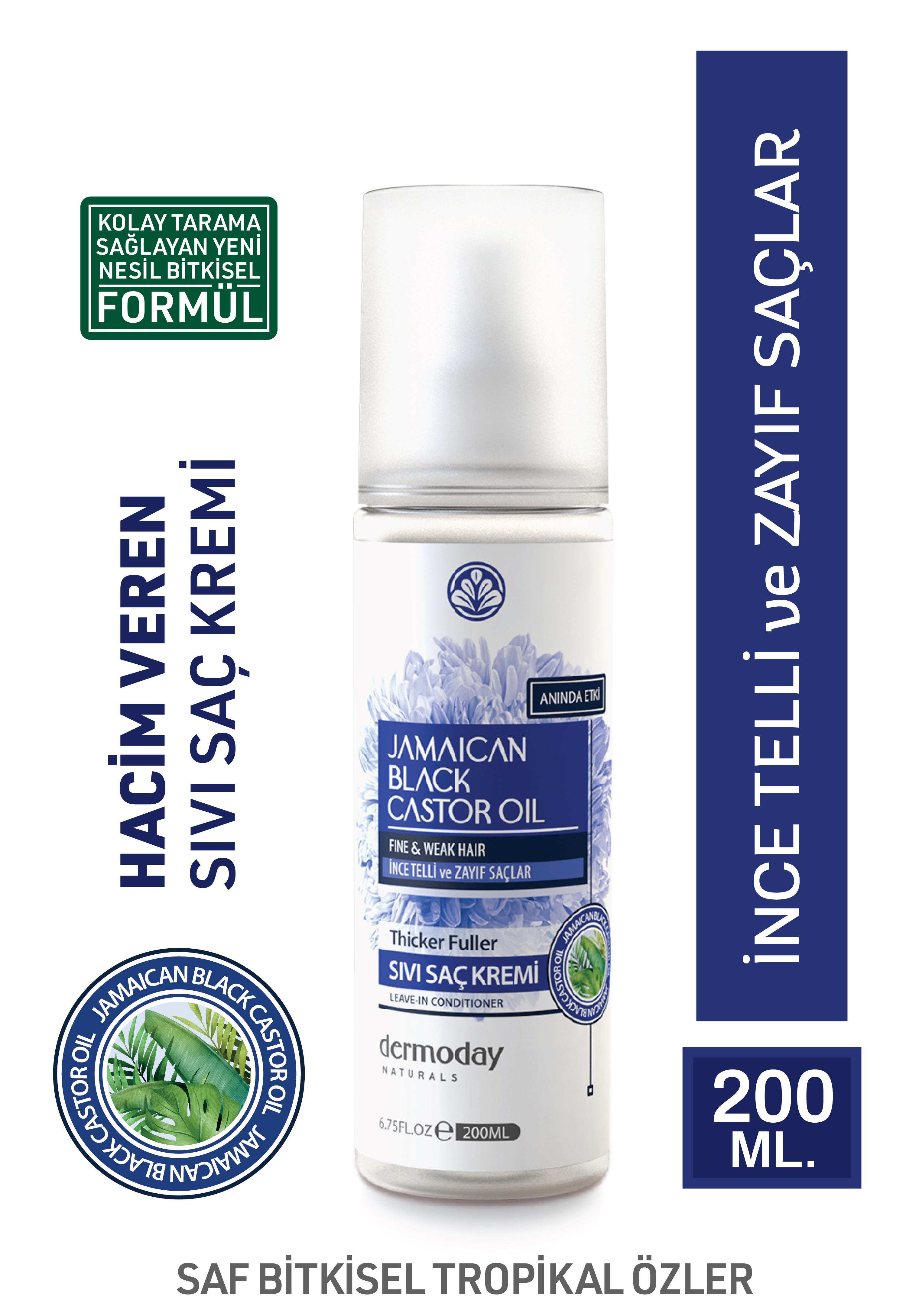 Dermoday Jamaican Black Castor Oil Sıvı Saç Kremi - İnce Telli ve Zayıf Saçlar