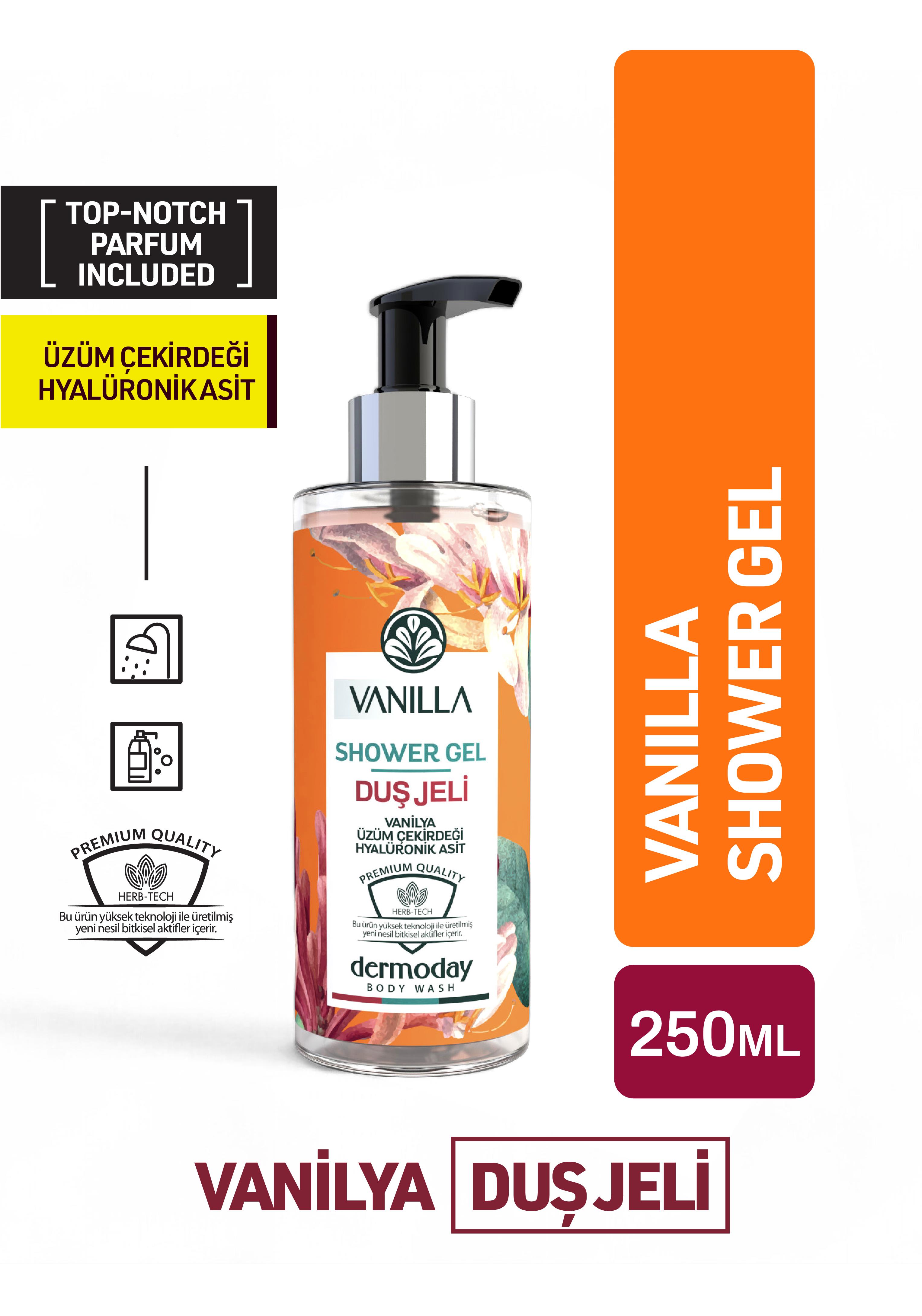 Dermoday Premium Duş Jeli - Vanilya Üzüm Çekirdeği Hyalüronik Asit