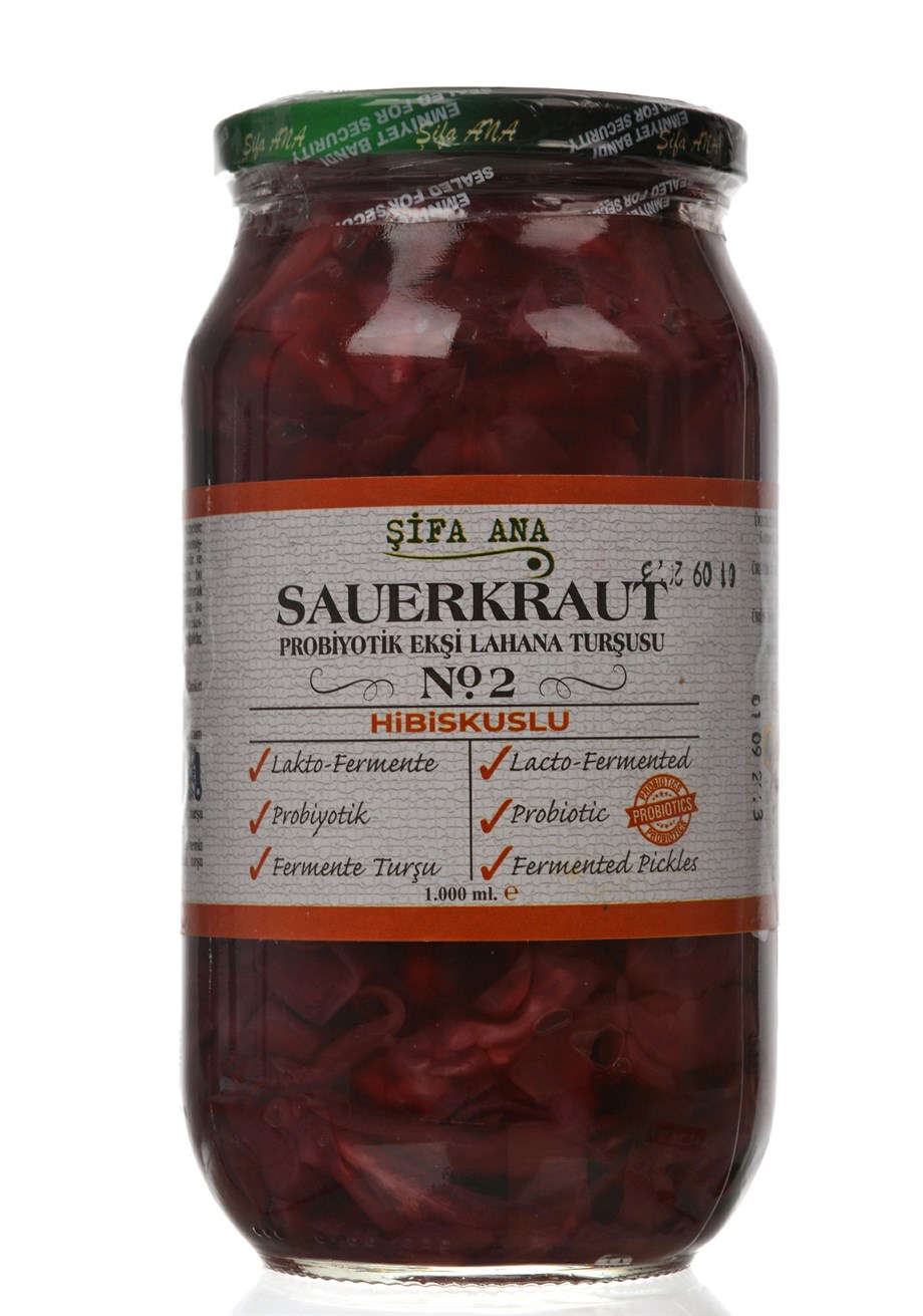 Sauerkraut (Ekşi Lahana Turşusu) No2 Hibiskuslu (1000cc.) - Şifa Ana