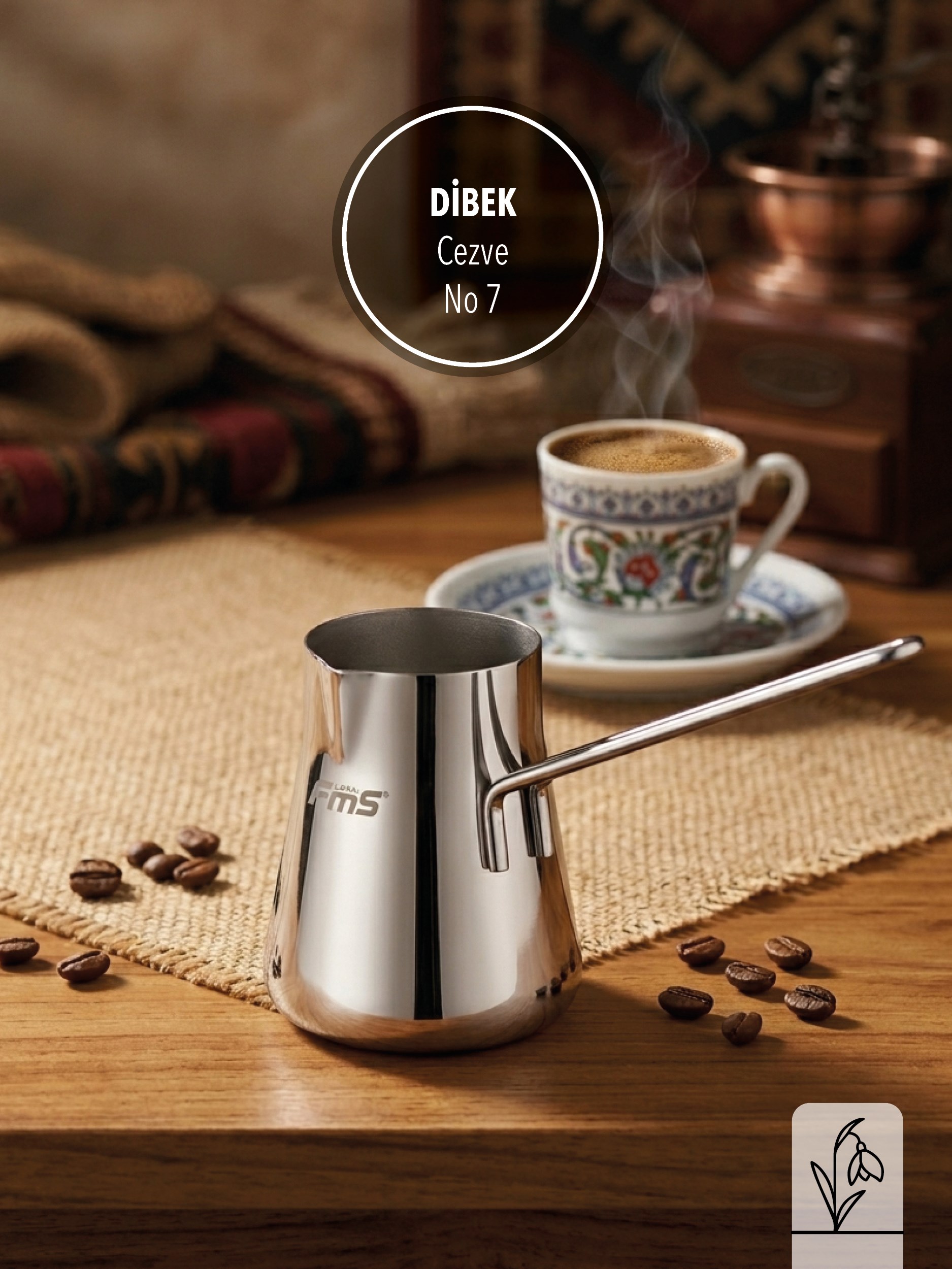 DİBEK ÇELİK CEZVE 7 NO | 1000 ML | 18/10 PASLANMAZ |