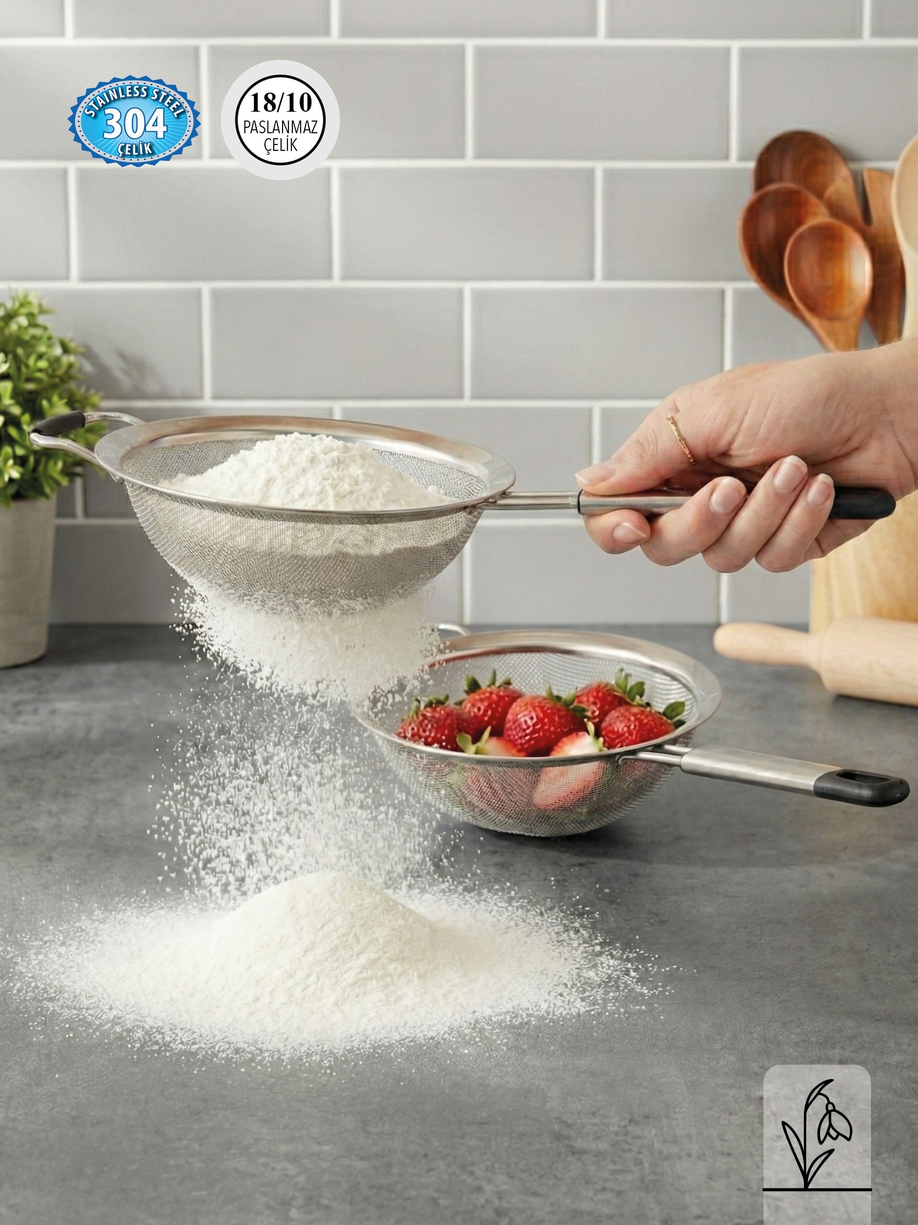 FMS 2Lİ DALGIÇ  PASLANMAZ ÇELİK SÜZGEÇ 