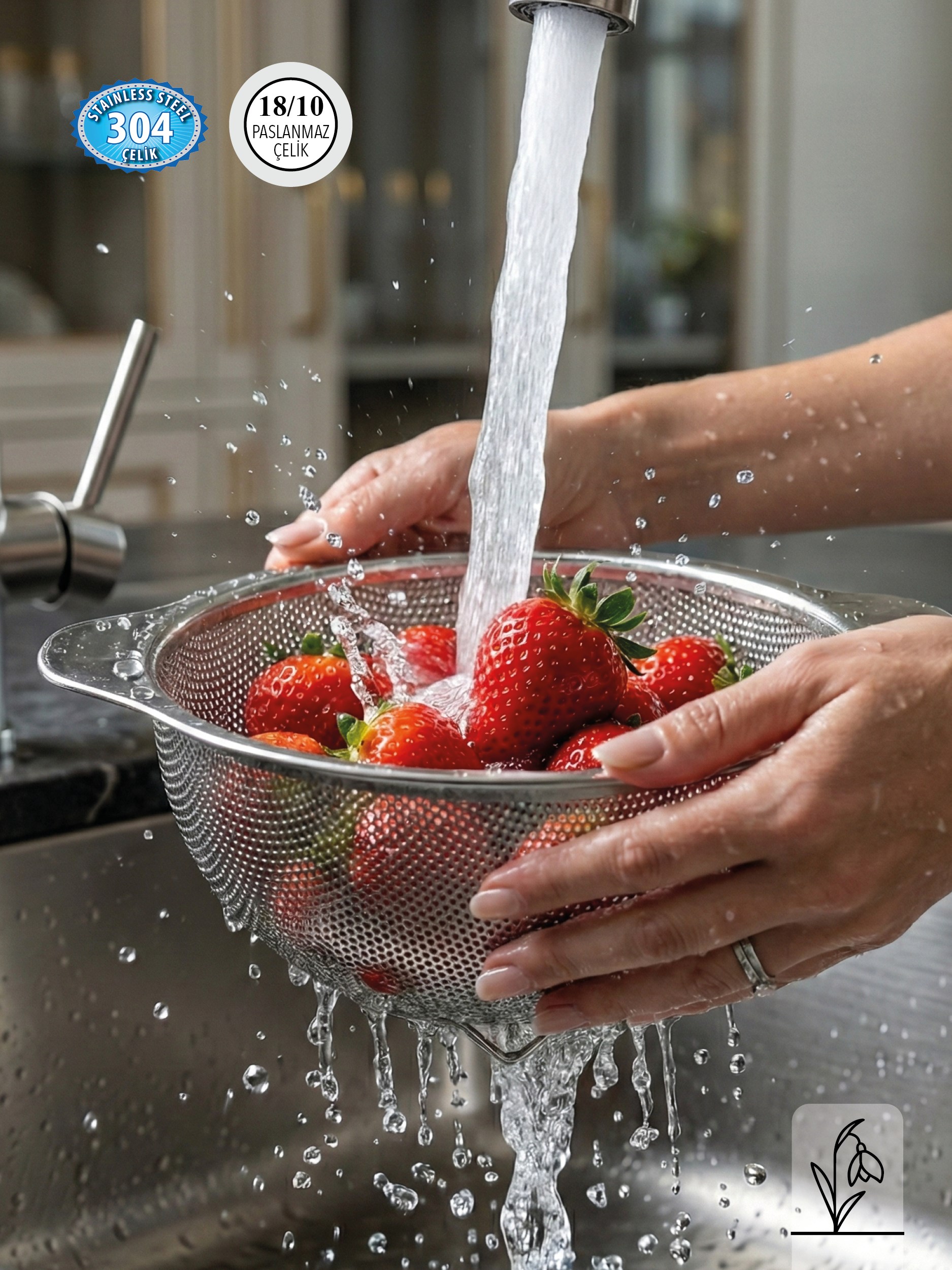 FMS 2Lİ FANUS PASLANMAZ ÇELİK SÜZGEÇ 