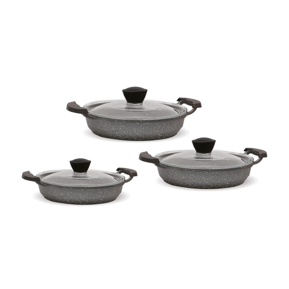FMS DÖKÜM GRANİT 6 PARÇA OMLET SET GRİ